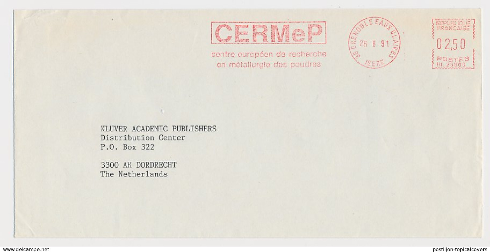 Meter Cover France 1991 CERMeP - European Research Center In Powder Metallurgy - Other & Unclassified