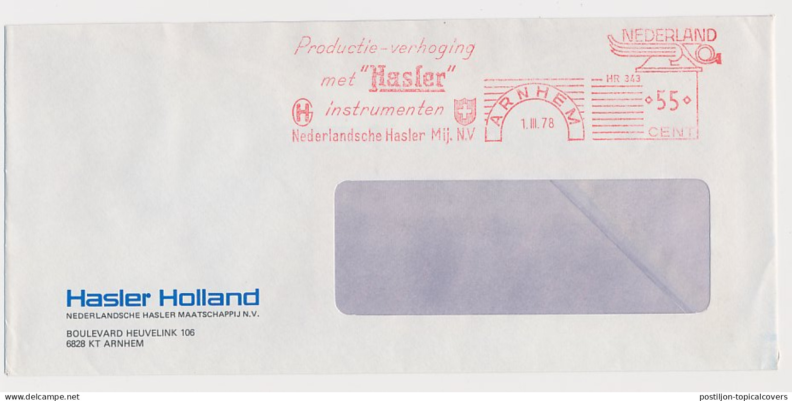 Meter Cover Netherlands 1978 Hasler - Vignette [ATM]