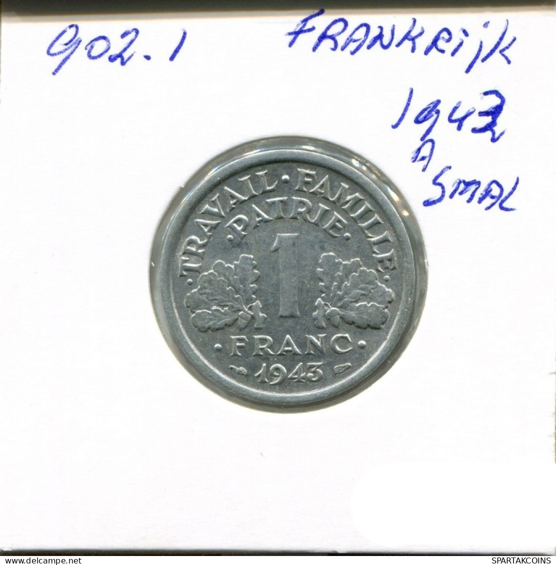 1 FRANC 1943 FRANCIA FRANCE Moneda #AN278.E.A - 1 Franc