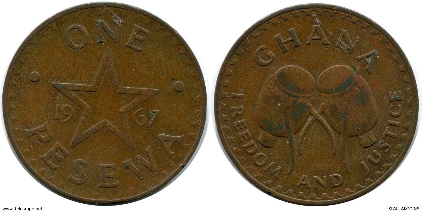 1 PESEWA 1967 GHANA Münze #AY619.D.A - Ghana