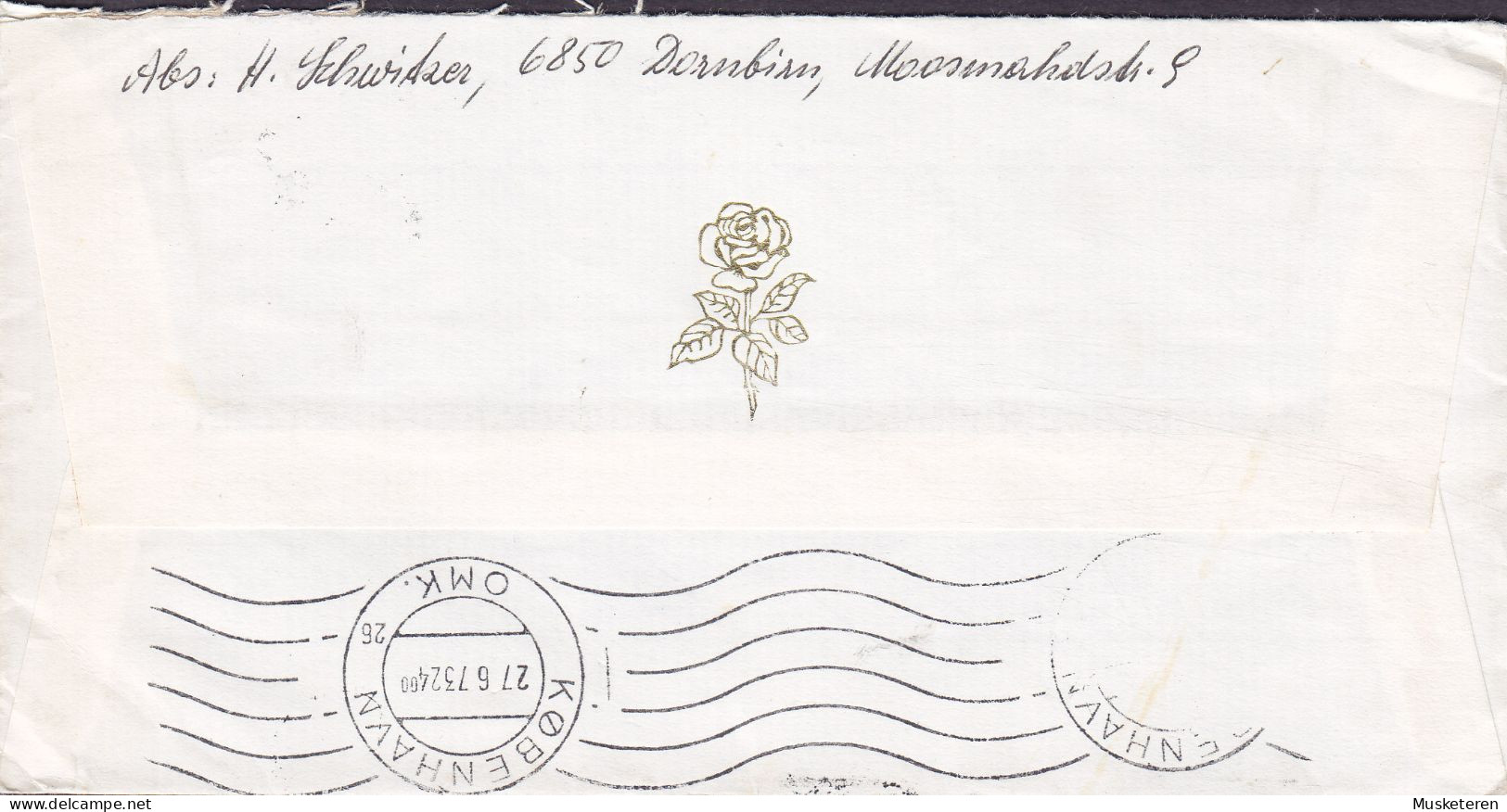 Austria Durch Eilboten EXPRÉS Label DORNBIRN 1973 Cover Brief Via Brotype KØBENHAVN OMK. (26) NÆSTVED Denmark - Storia Postale