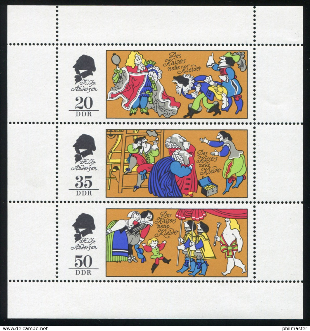 2096-2098 Märchen-Kleinbogen Mit PLF 2097 Schwarzer Hosenstrich, Feld 2, ** - Variétés Et Curiosités