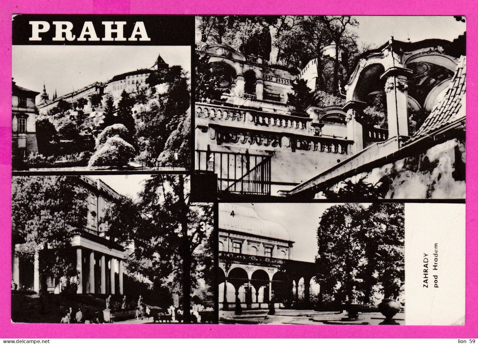 294654 / Czechoslovakia - PRAHA - 4 View Architecture Zahrady Pod Hradem PC 1968 USED 60h Czech Towns - Ostrava Factory - Cartas & Documentos