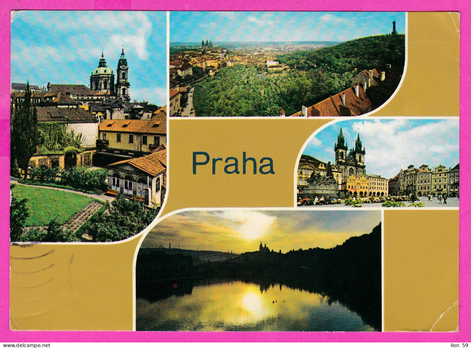 294656 / Czechoslovakia - PRAHA - 4 View Building Lake St. Nicholas Church PC 1977 USED 30h President Gustav Husak - Lettres & Documents