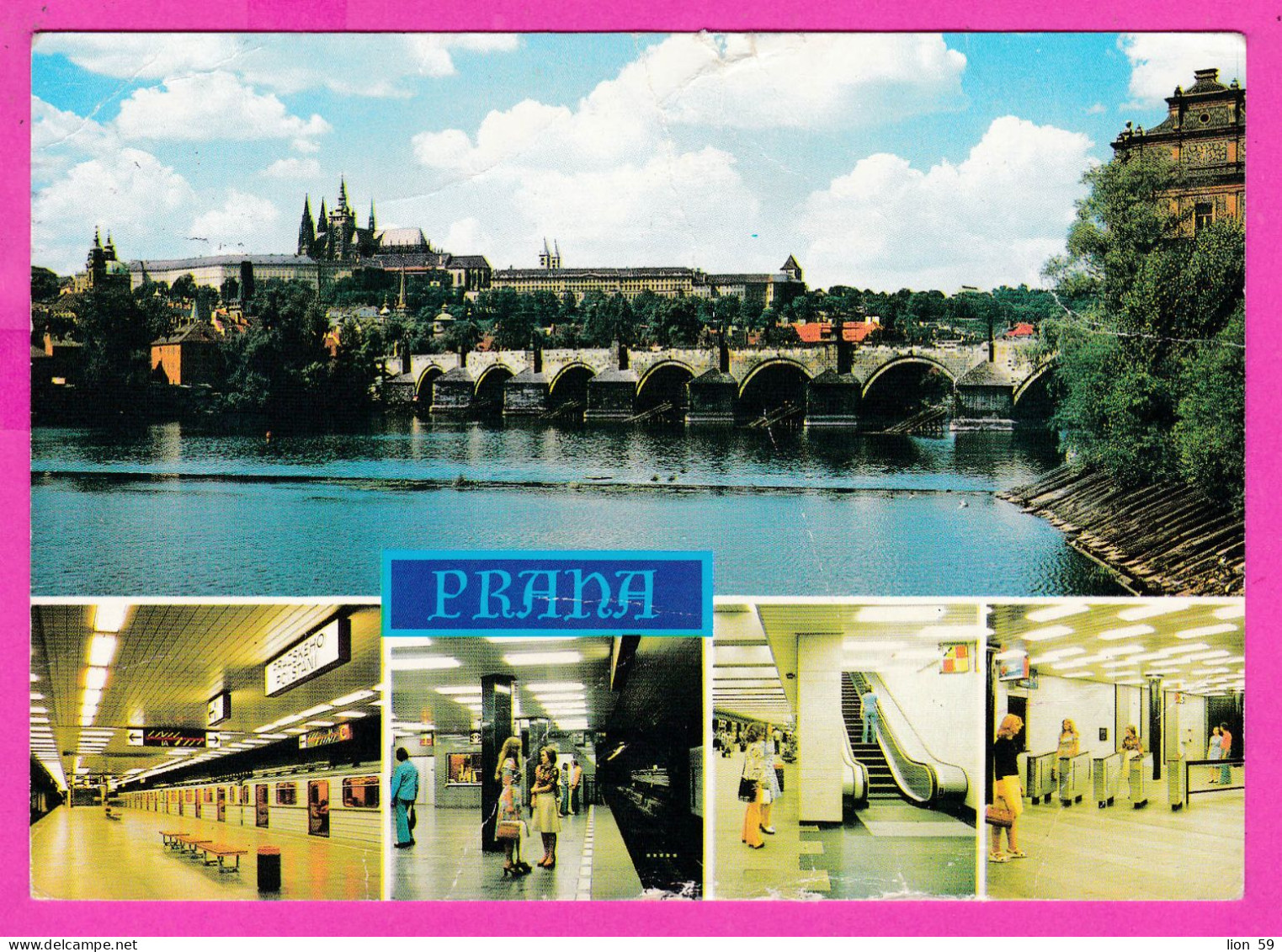 294657 / Czechoslovakia - PRAHA - 5 View Metro Stanice Sokolovská Kačerov Bridge PC 1978 USED 30h President Gustav Husak - Lettres & Documents