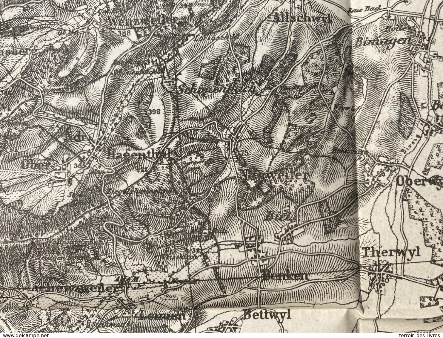 Carte état Major HAGENTHAL 1885 44x31cm HAGENTHAL LE BAS HAGENTHAL-LE-HAUT NEUWILLER WENTZWILLER LEYMEN LIEBENSWILLER FO - Carte Geographique