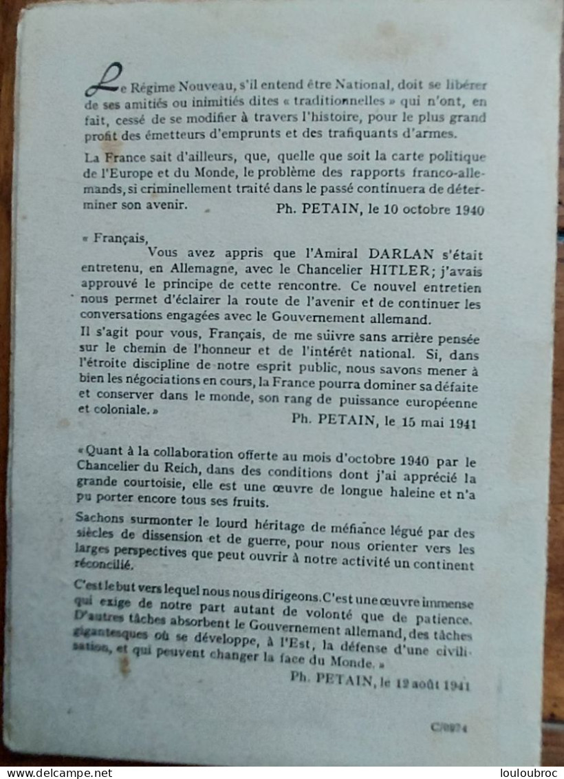 ALMANACH DU TRAIT D'UNION 1942 AVEC 3 ECRITS DU MARECHAL - 1939-45