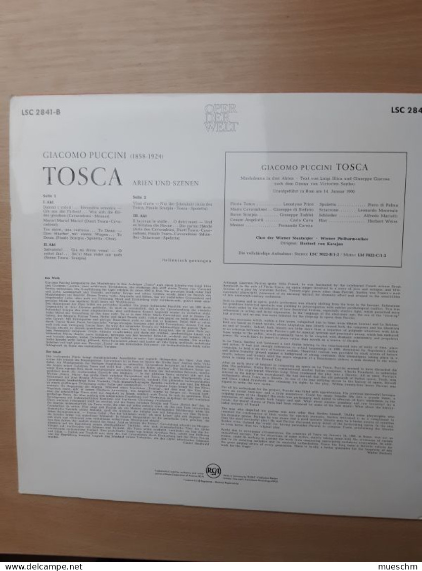 LP, Tosca Highlights Mt Leontyne Price, Giuseppe Di Stefano, Giuseppe Taddei U.a., Wiener Philharmoniker (F353) - Opera