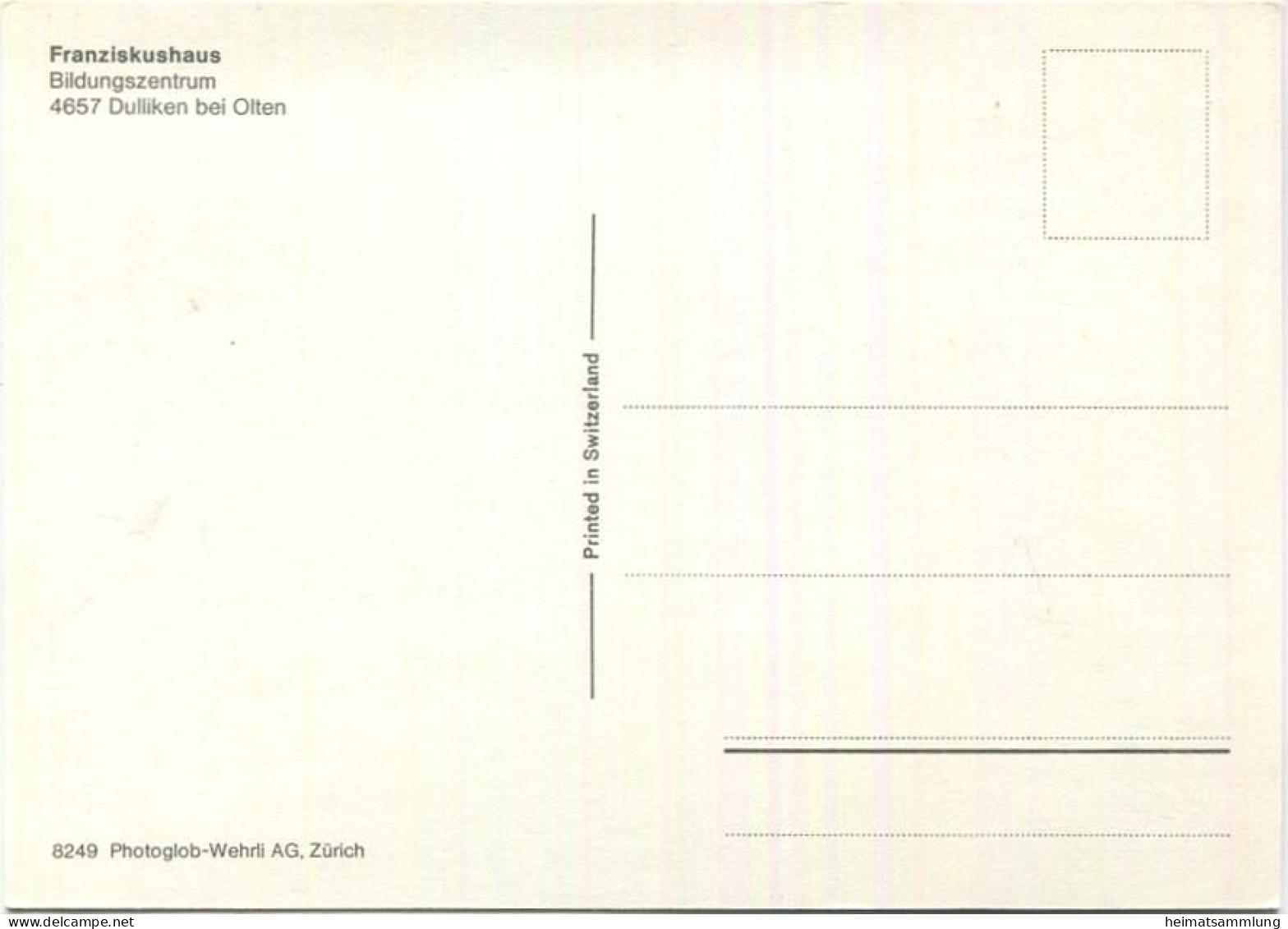 Dulliken - Franziskushaus - Bildungszentrum - AK Grossformat - Verlag Photoglob-Wehrli Zürich - Otros & Sin Clasificación