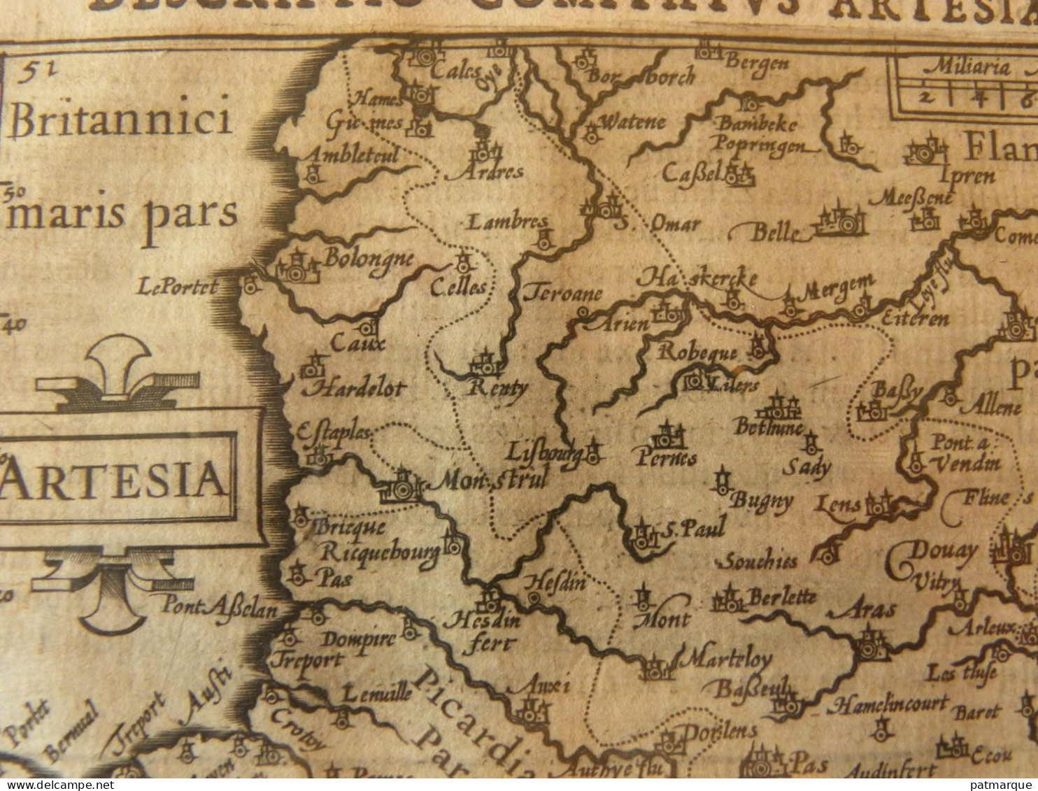 Carte Géographique Encadrée L'Artois - DESCRIPTIO COMITATVS ARTESIA - Mapas Geográficas