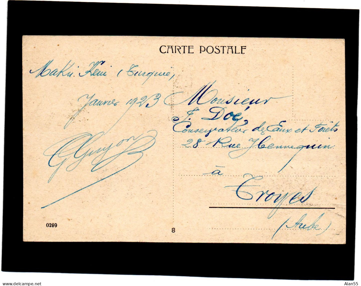 TURQUIE.1923.  RARE VIGNETTE "CROISSANT ROUGE" D'EMPLOI OBLIGATOIRE  POUR  LA FRANCE. - Covers & Documents