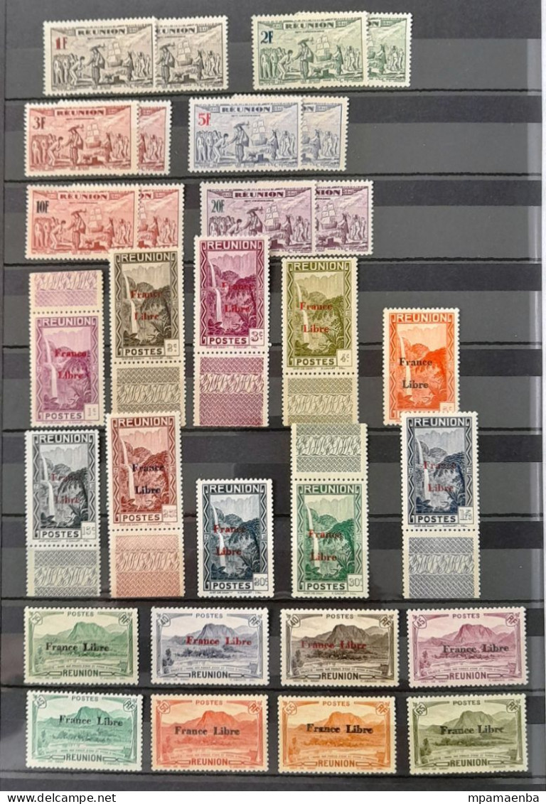 Réunion et Madagascar timbres neufs * * (MNH), une minorité d'oblitérés.