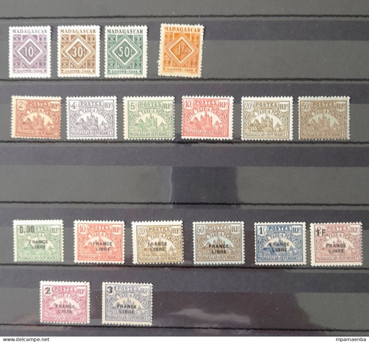 Réunion et Madagascar timbres neufs * * (MNH), une minorité d'oblitérés.