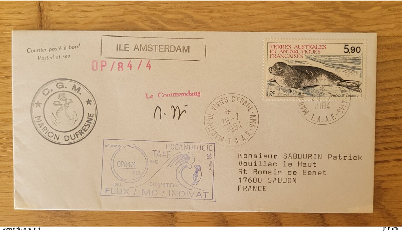 Lot De 5 Enveloppes De La Campagne Fux Indivat 1984 Marion Dufresne - Verzamelingen & Reeksen