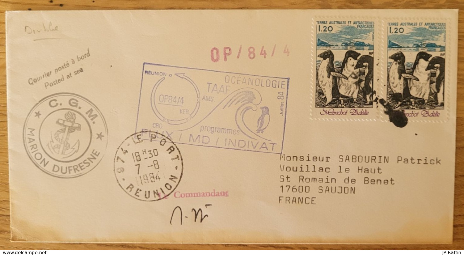Lot De 5 Enveloppes De La Campagne Fux Indivat 1984 Marion Dufresne - Verzamelingen & Reeksen