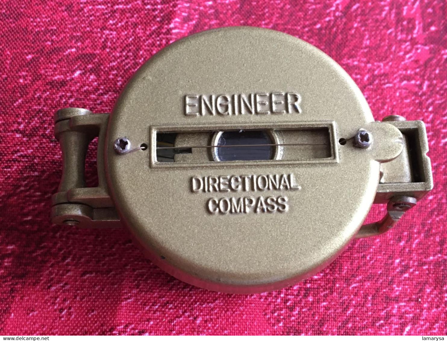 Boussole de poche en métal-Engineer Directrional compass -Scout-militaria-randonnée-couleur doré-