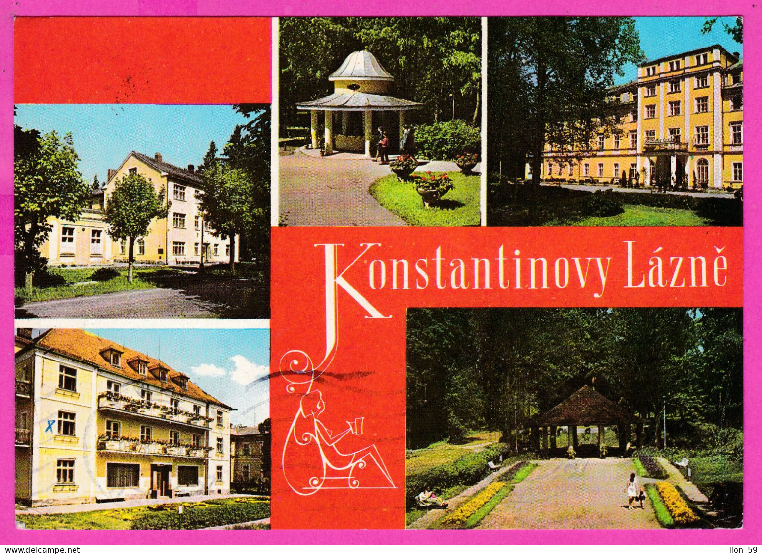 294696 / Czechoslovakia - Konstantinovy Lázně -5 View Building House Park PC 1978 USED 30h Stamps On Rolls Stylized Bird - Brieven En Documenten