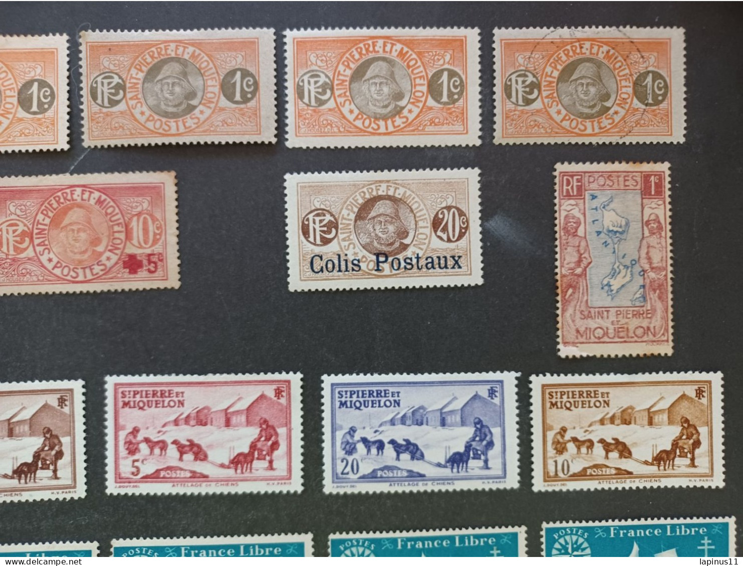 COLONIE FRANCE SAINT PIERRE E MIQUELON CANCEL MNH MNHL STOCK LOT 14 SCANNERS - Colecciones & Series