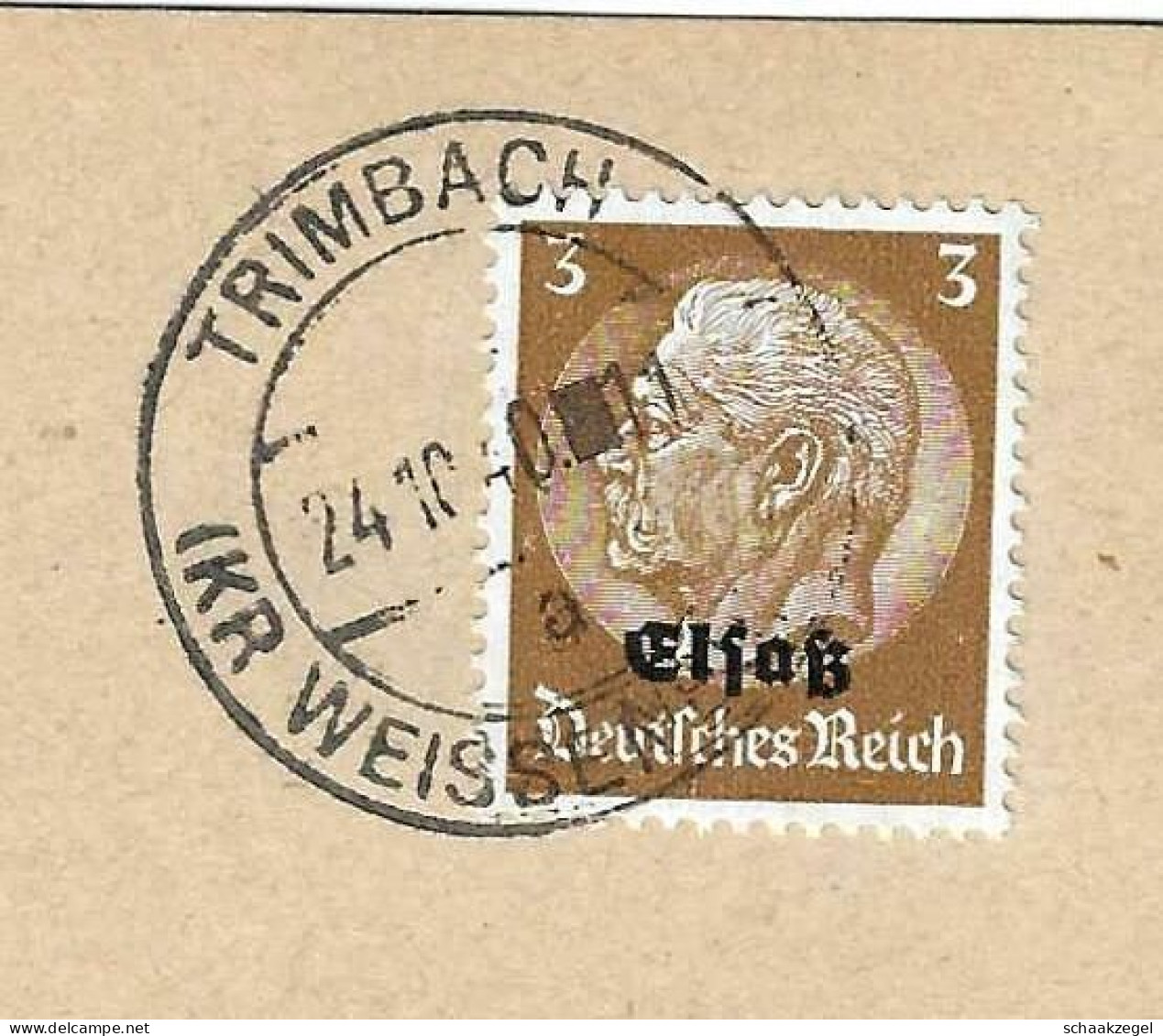 Elzas, Alsace, 	Briefkaart Met Stempel Trimbach (Kr Weissenburg)	240629.07 - Brieven En Documenten