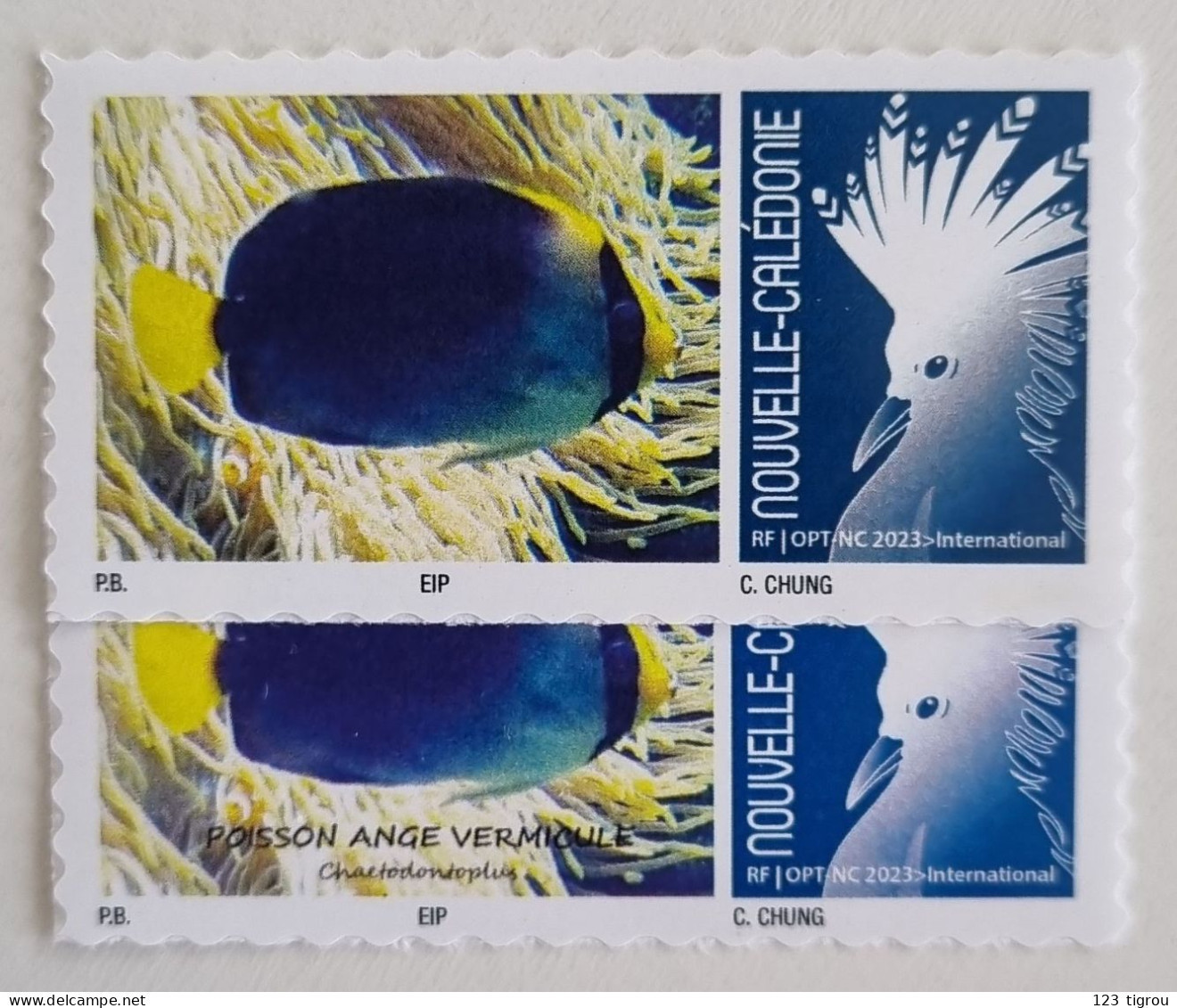 SERIE CAGOU PERSONNALISE LOGO POISSON ANGE VERMICULE 2024 ISSUE D'UNE FEUILLE DE 20 TIMBRES 1ER TIRAGE TB - Ungebraucht