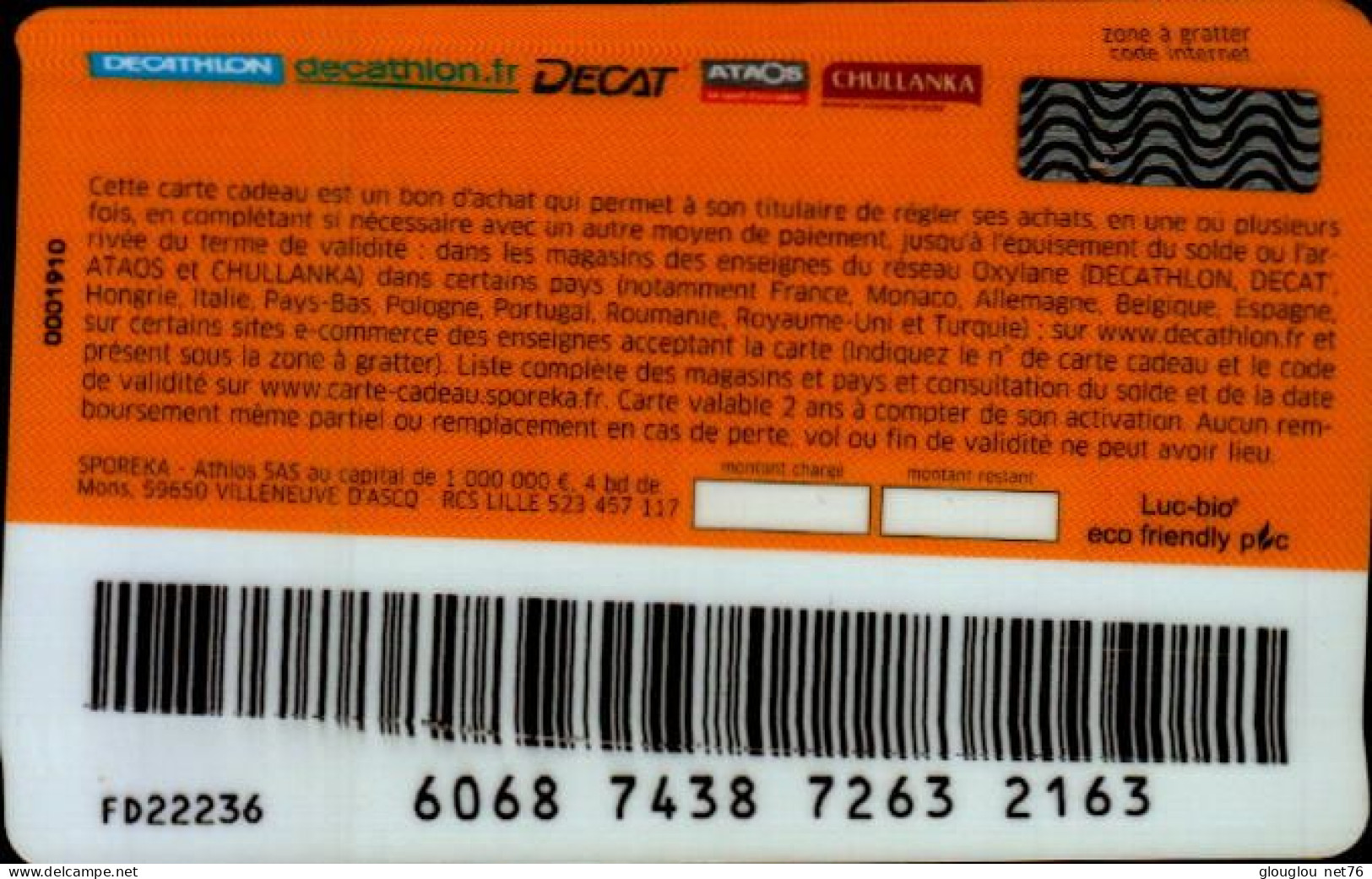 CARTE CADEAU  ...DECATHLON - Gift And Loyalty Cards