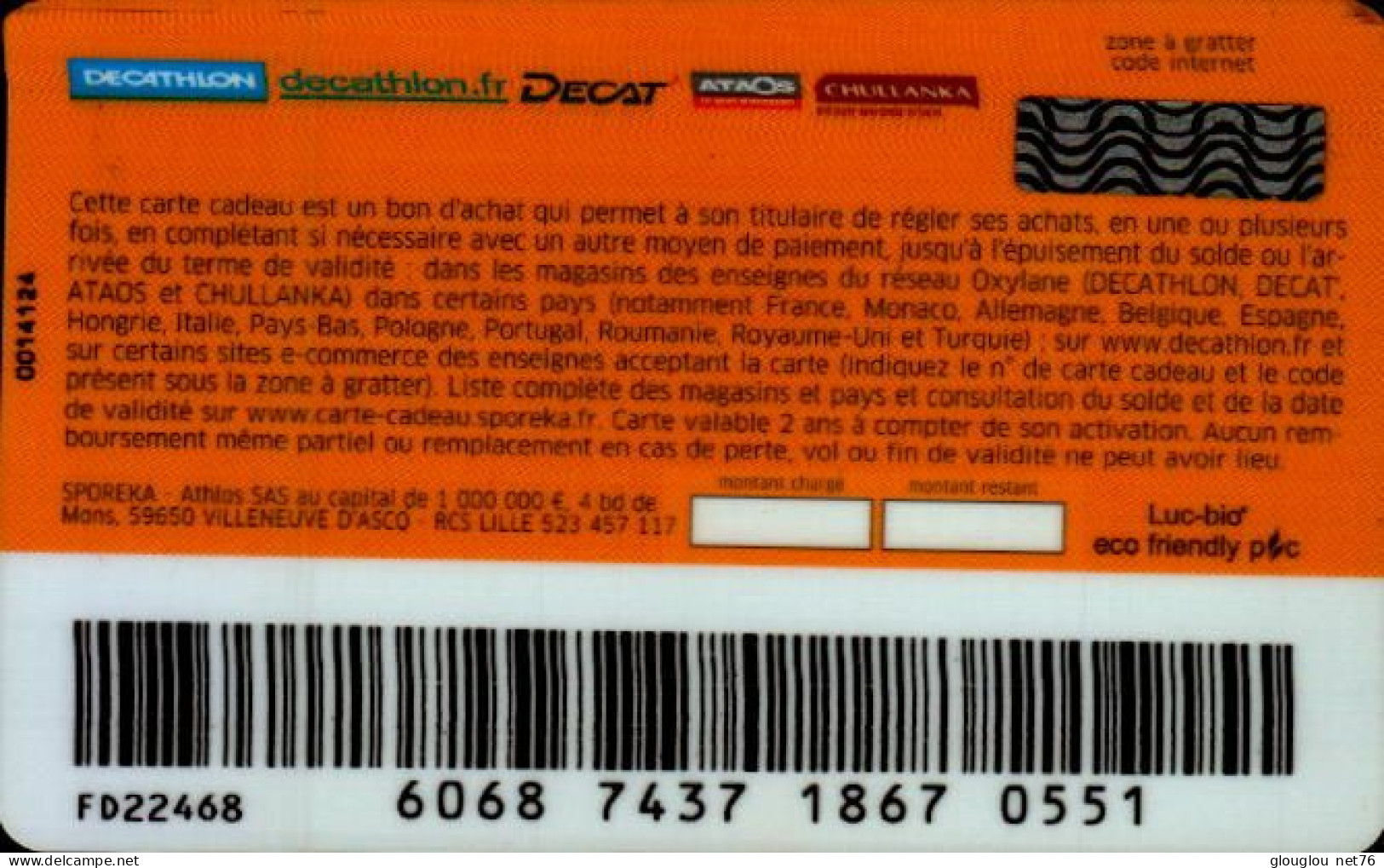 CARTE CADEAU  ...DECATHLON - Gift And Loyalty Cards