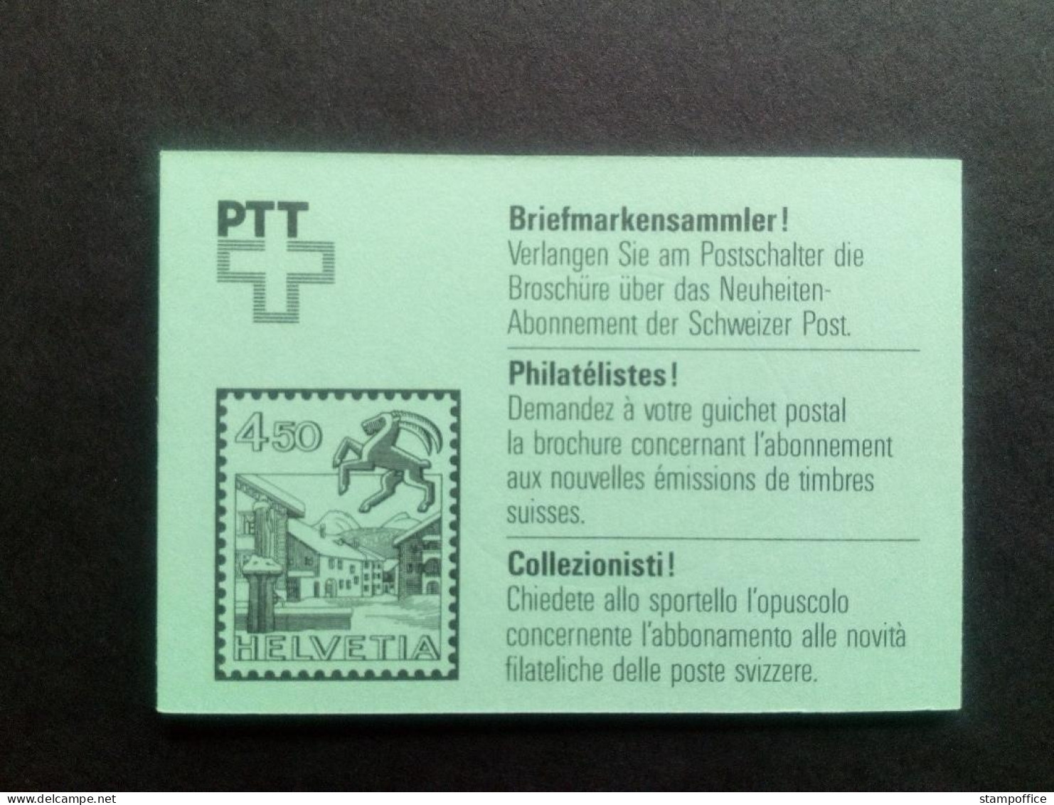 SCHWEIZ MH 0-80 GESTEMPELT(USED) VOLKSBRÄUCHE 1985 - Carnets