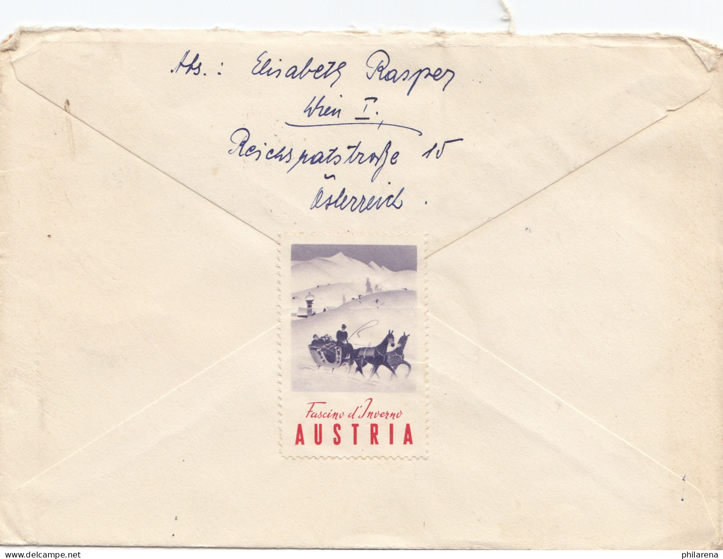 1954: Christkindl - Österreich Vignette Schlittenfahrt - Storia Postale