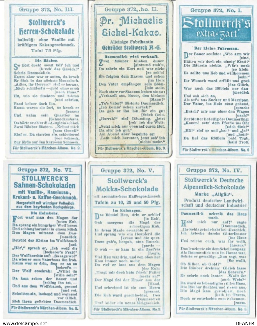 Stollwerck Album 9  Gruppe 372 Série N° I à N° VI   ( 6 Chromos).  Impeccables. Seul La N° II Défraichie. - Stollwerck