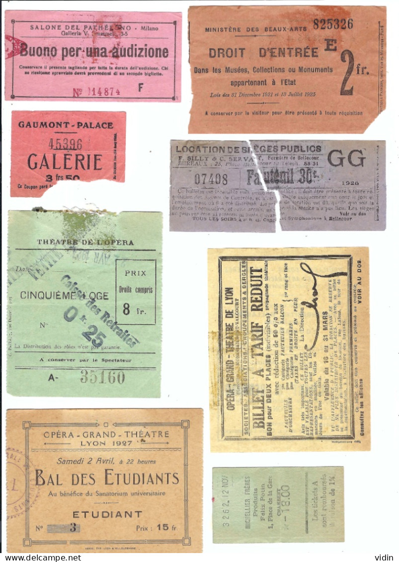 LYON Et Autres Lot Important De Tickets De 1927 En Majorité - Tickets D'entrée