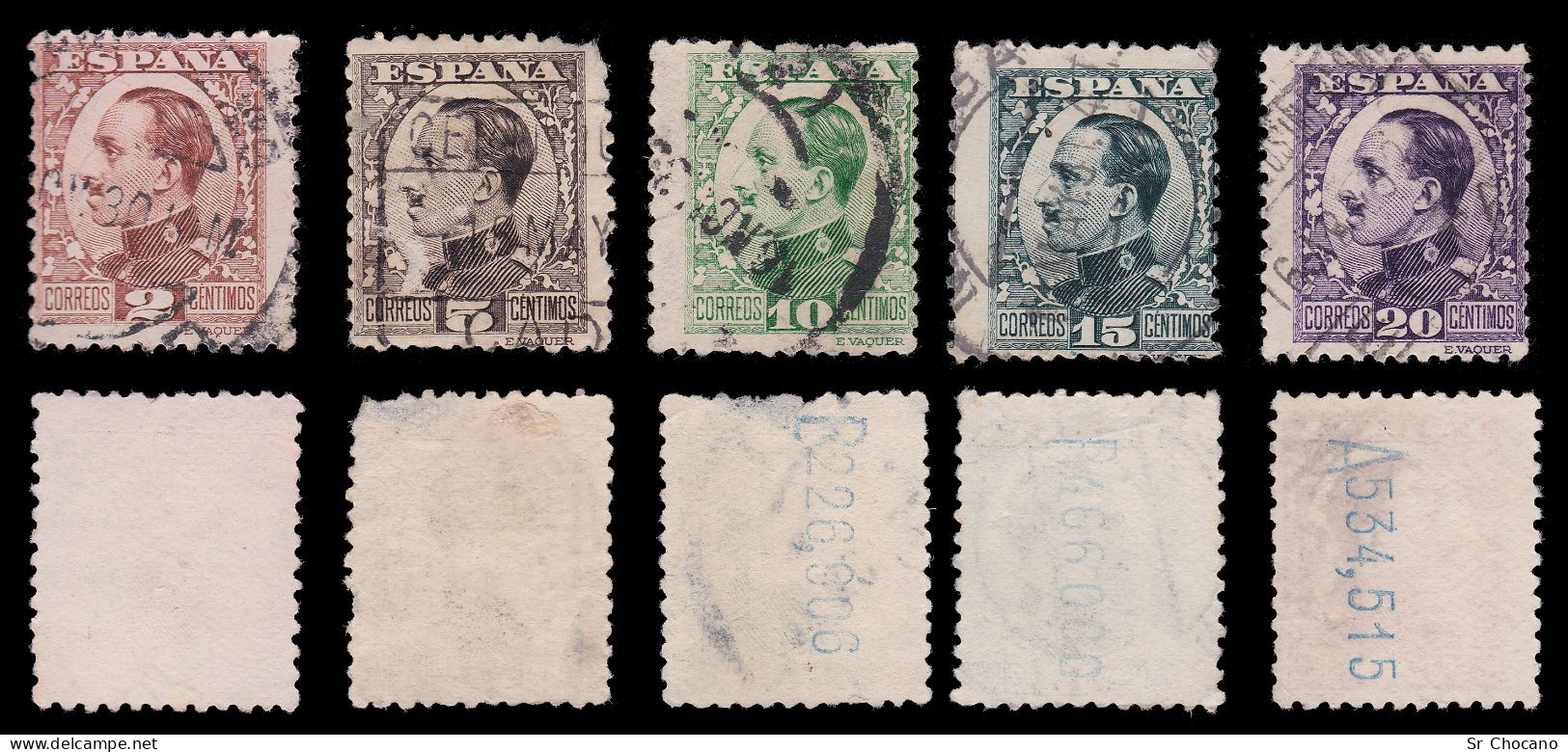 ESPAÑA. Alfonso XIII.1930-31.Serie Matasello FECHAS.Edifil 490-497A - Usados