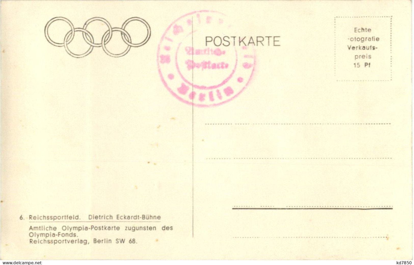 Berlin - Reichssportfeld - Olympische Spiele - Jeux Olympiques
