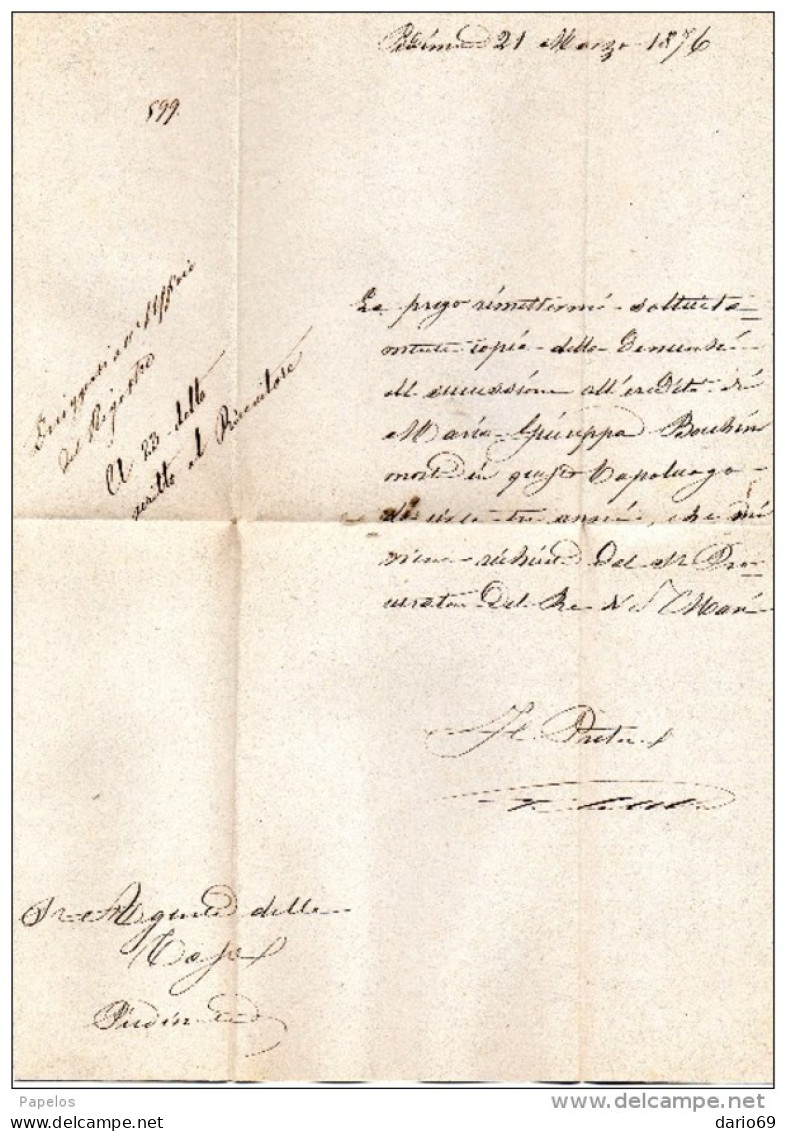 1876 LETTERA CON ANNULLO PIEDIMONTE D'ALIFE CASERTA - Oficiales