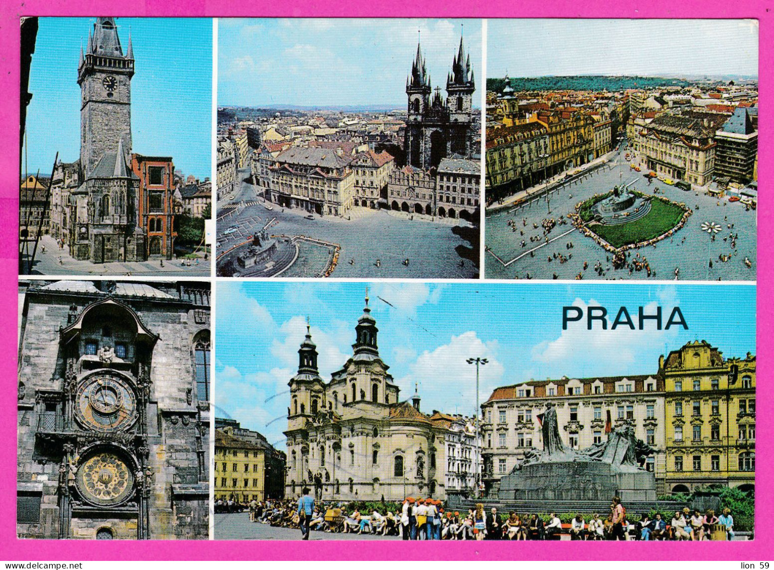 294717 / Czechoslovakia - PRAHA 5 View Church Monument Jana Husa Building  PC 1986 USED 50h Arms Towns Vodňany - Cartas & Documentos