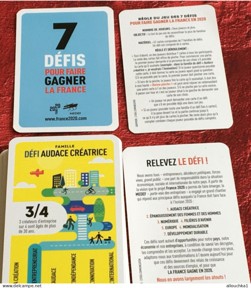 44 Cartes A Jouer Neuf "jamais Joué Avec"7 Défis Pour Faire Gagner La France-Mondialisation-filières Avenir-Numérisation - Andere & Zonder Classificatie