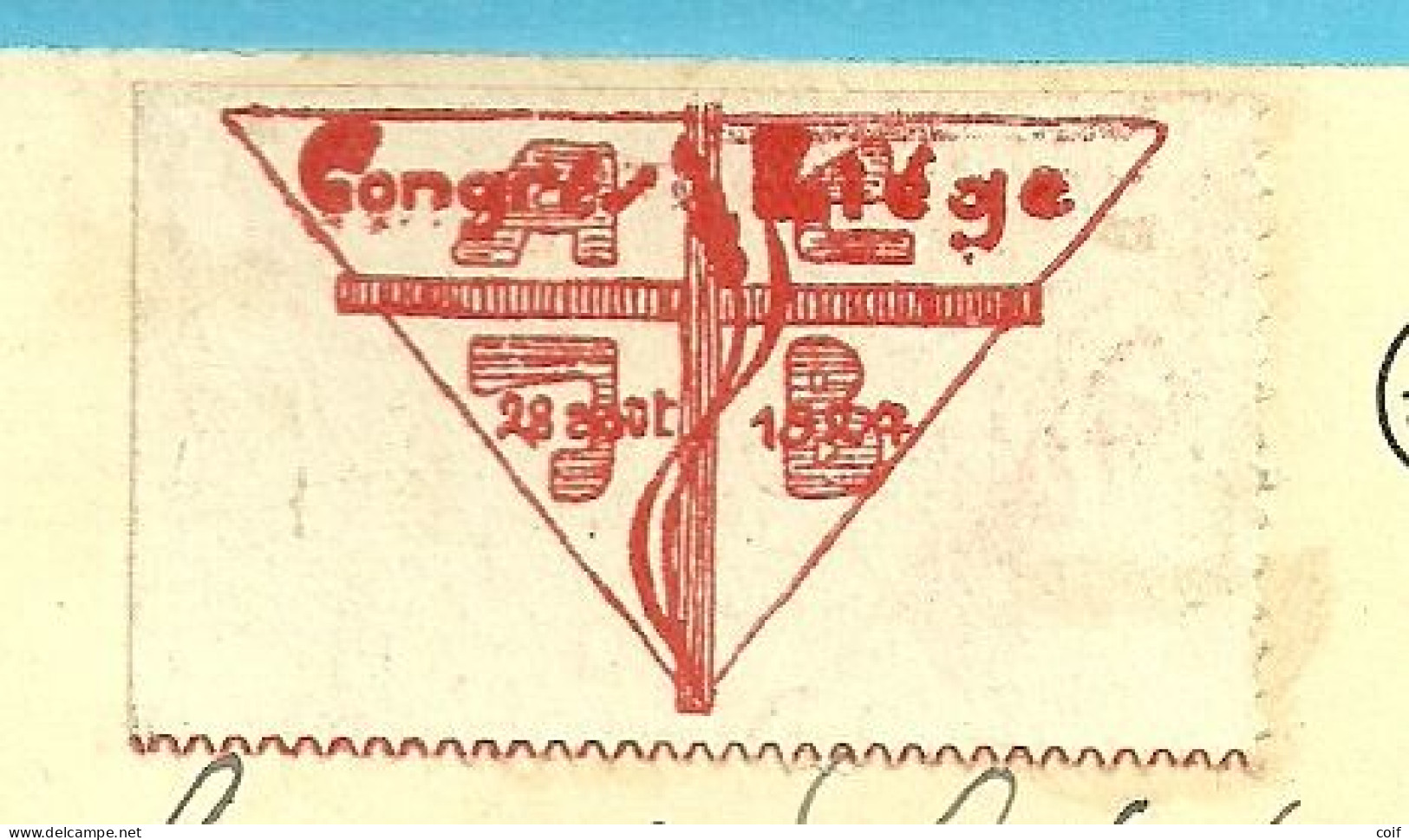 193 Op Kaart Stempel LIEGE Met Vignet CONGRES LIEGE - 1922-1927 Houyoux