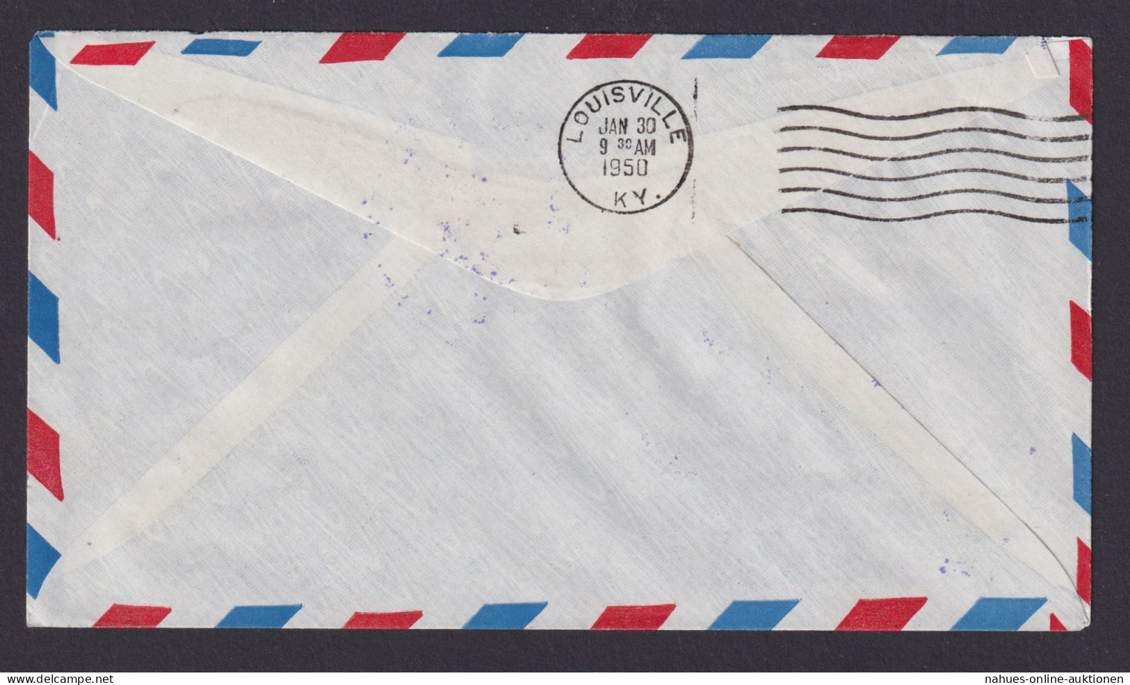 Flugpost Brief Air Mail USA Bloomington Indiana Erstflug New York 30.1.1950 - Lettres & Documents