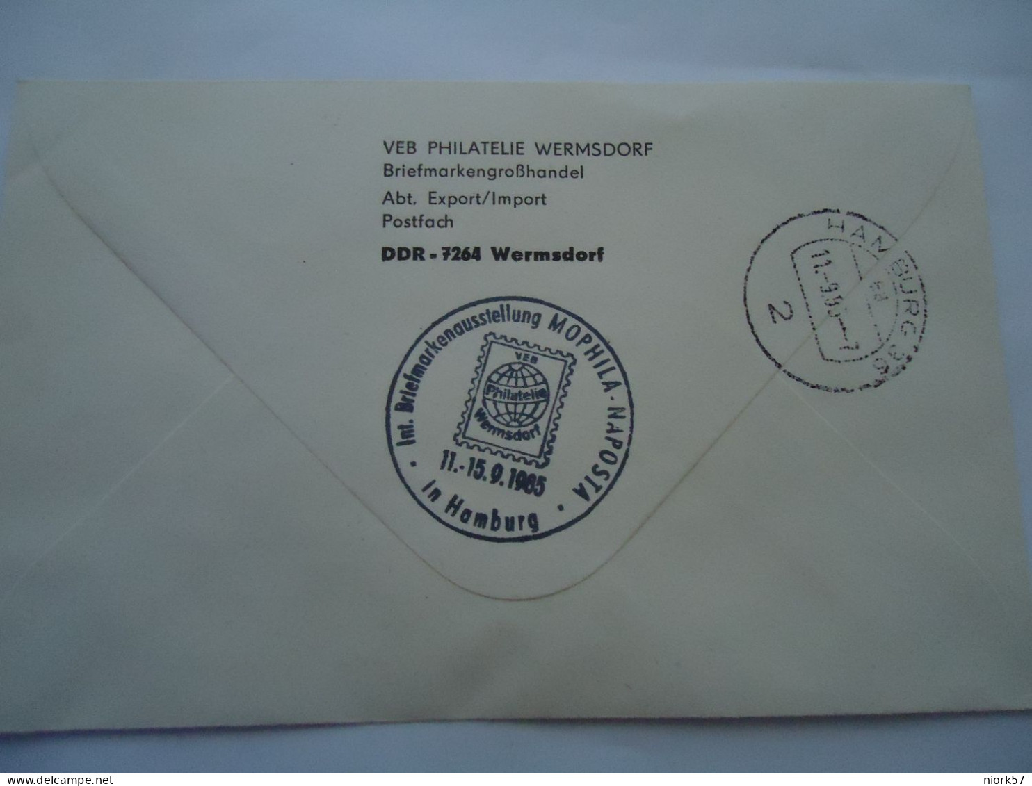 DDR  GERMANY  REGISTERED  COVER 1985 MOPHILA  VIGNETTES  WERMSDORF BACK POSTMARK MOPHILA - Autres & Non Classés