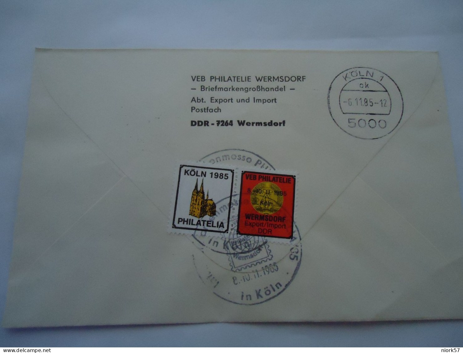 DDR  GERMANY  REGISTERED  COVER 1985 BACK 2  VIGNETTES  WERMSDORF - Autres & Non Classés