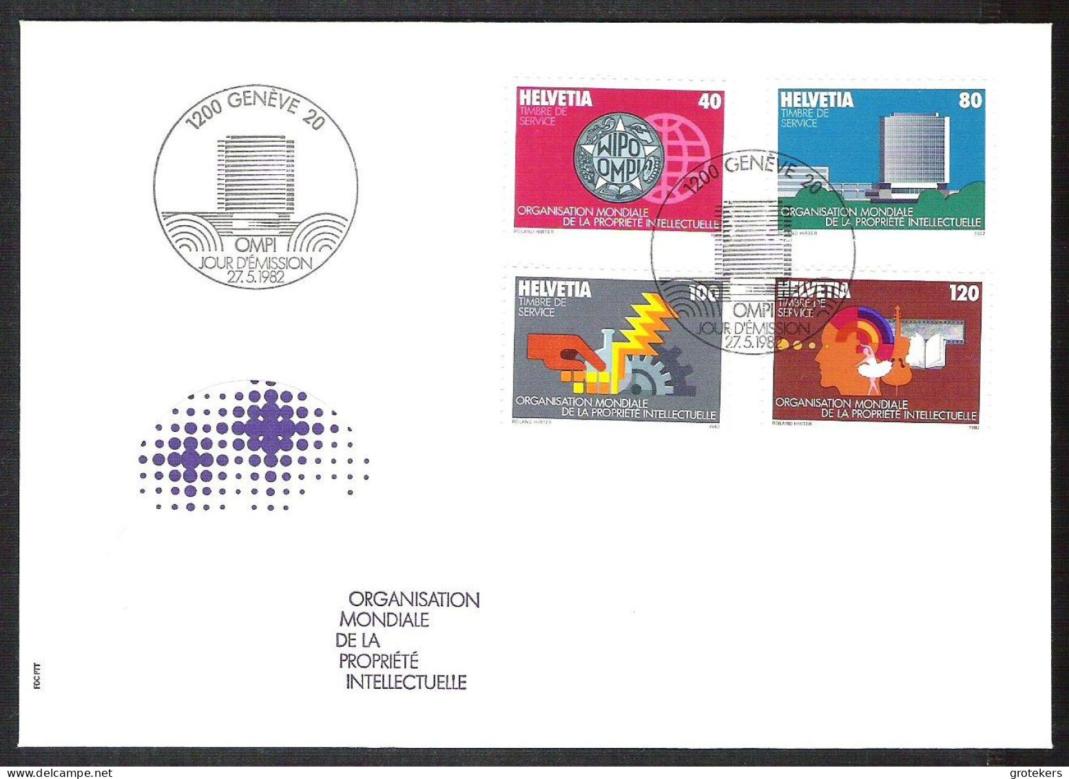 SCHWEIZ  Jahr 1982 auf blanko FDC   ( 8 verschiedene)