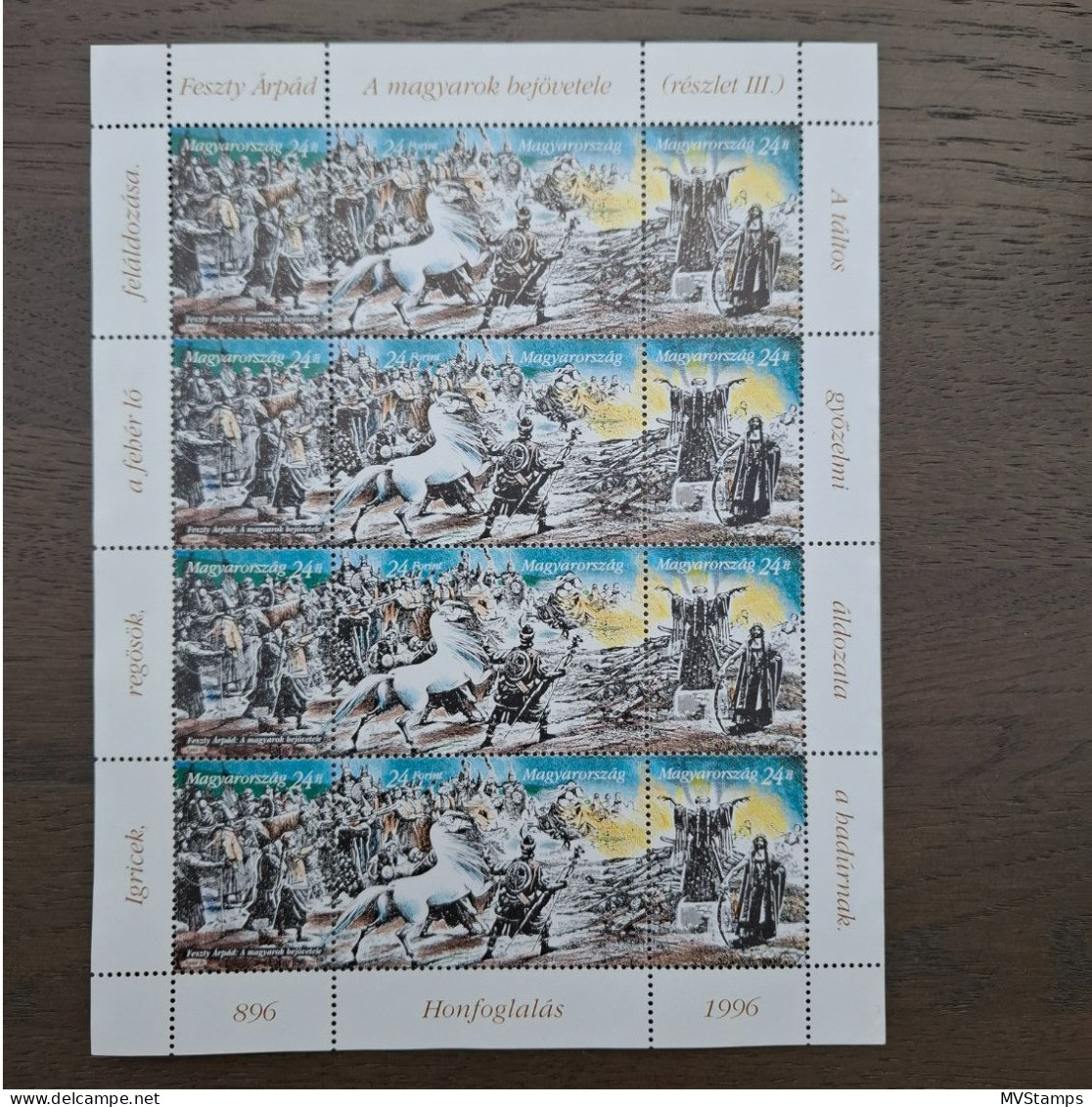 Ungarn 1996 Satz 4368/72 KLB Landnahme Postfrisch - Blocs-feuillets