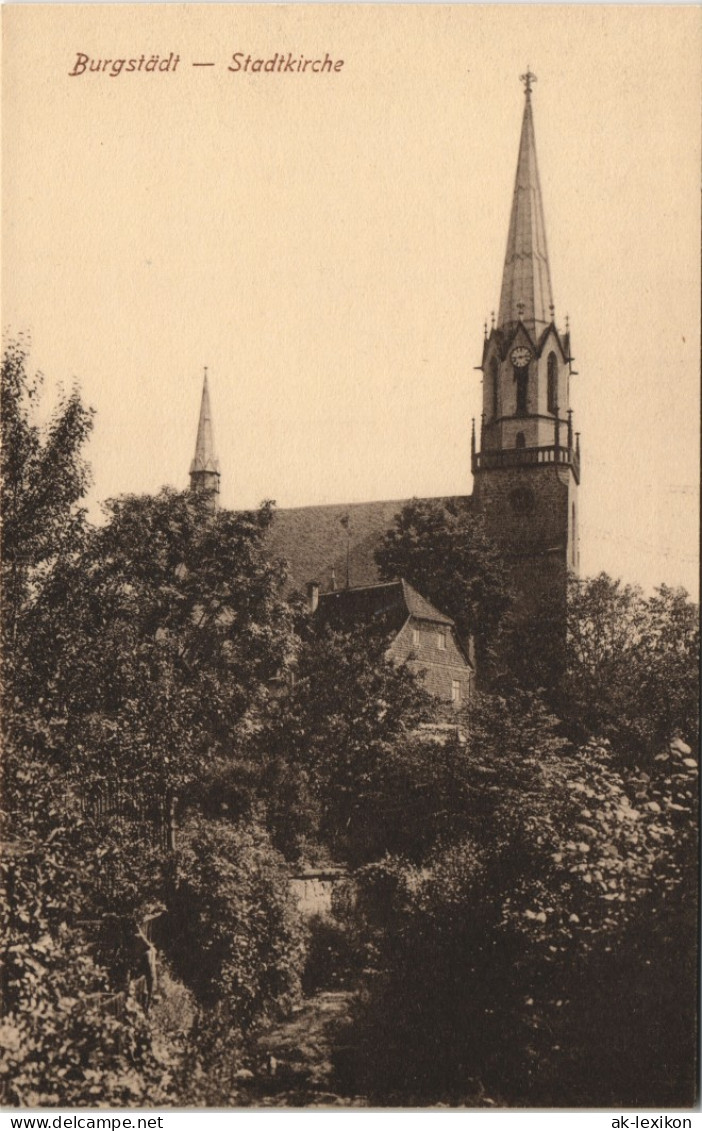 Ansichtskarte Burgstädt Stadtkirche 1912 - Burgstaedt