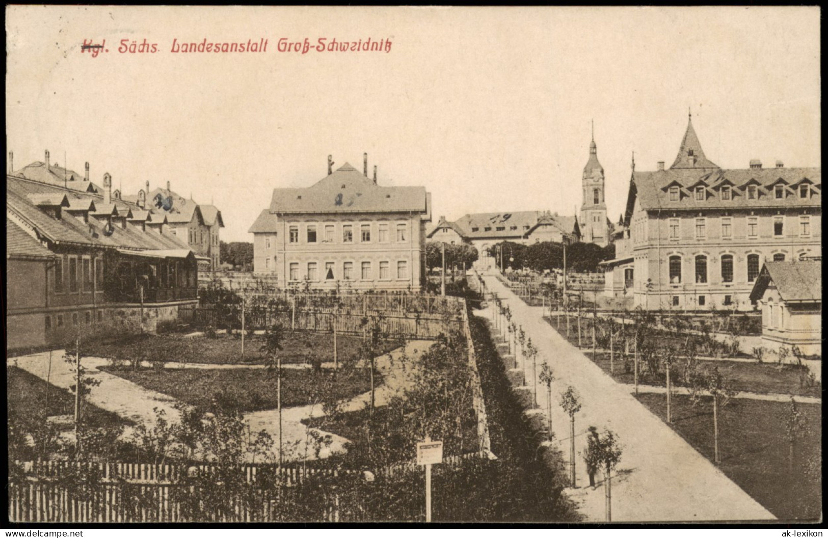 Ansichtskarte Großschweidnitz Oberlausitz Kgl. Sächs. Landesanstalt 1924 - Grossschweidnitz