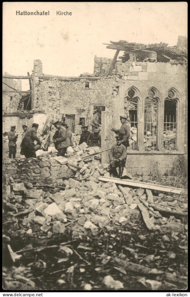 Vigneulles-lès-Hattonchâtel Kirche Hattonchatel Zerstört 1915 Feldpost Gelaufen - Vigneulles Les Hattonchatel