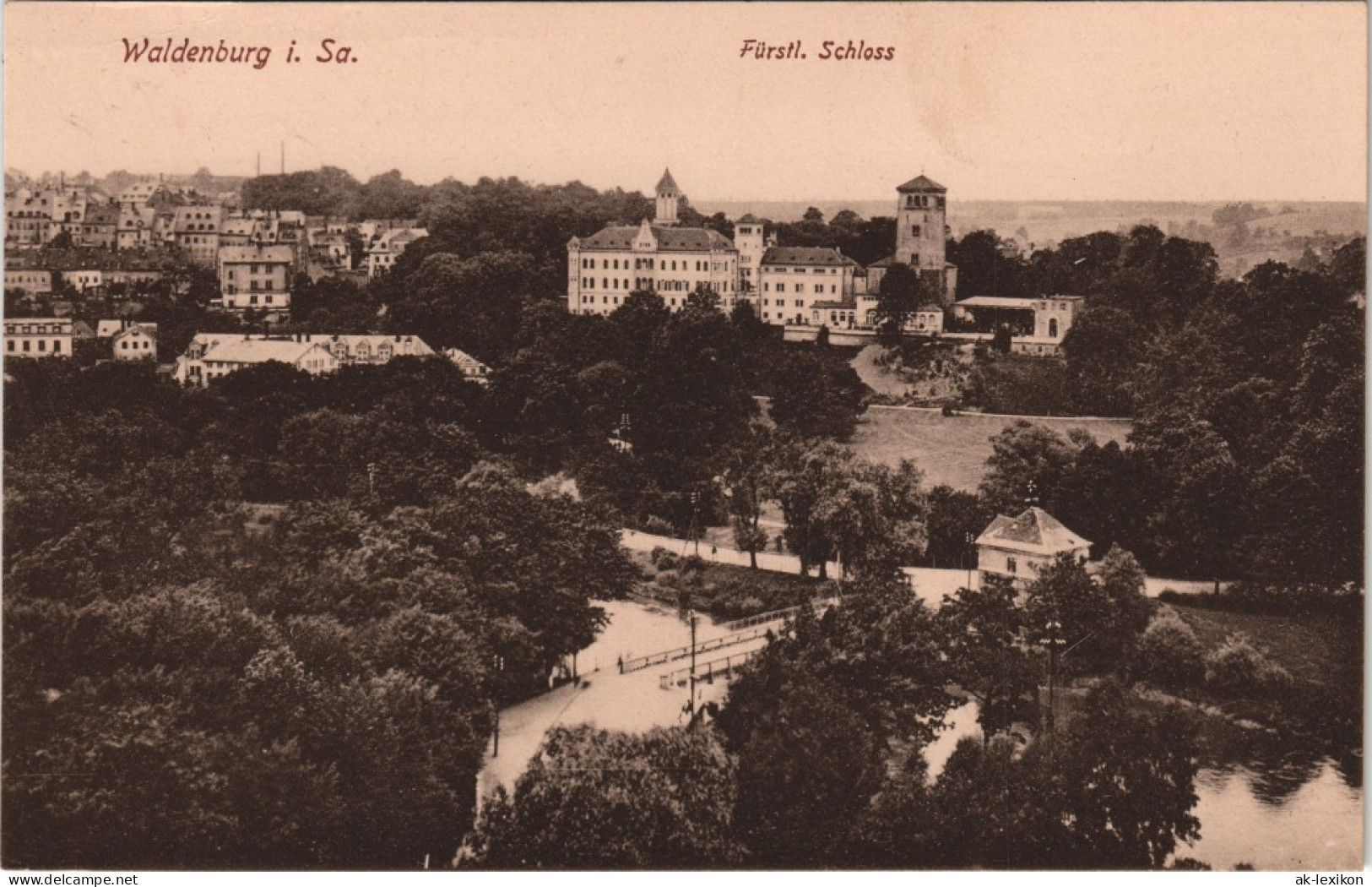 Ansichtskarte Waldenburg (Sachsen) Stadt Und Schloß 1913 - Waldenburg (Sachsen)