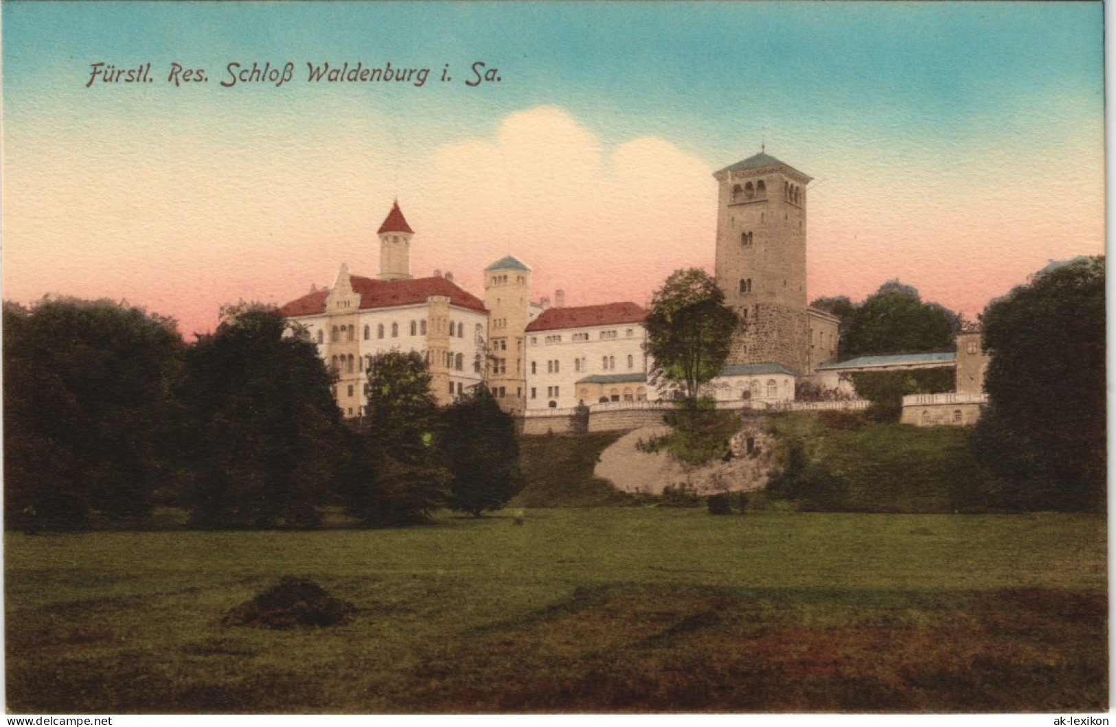 Waldenburg (Sachsen) Fürstl. Res. Schloß Waldenburg Coloriert 1912 - Waldenburg (Sachsen)