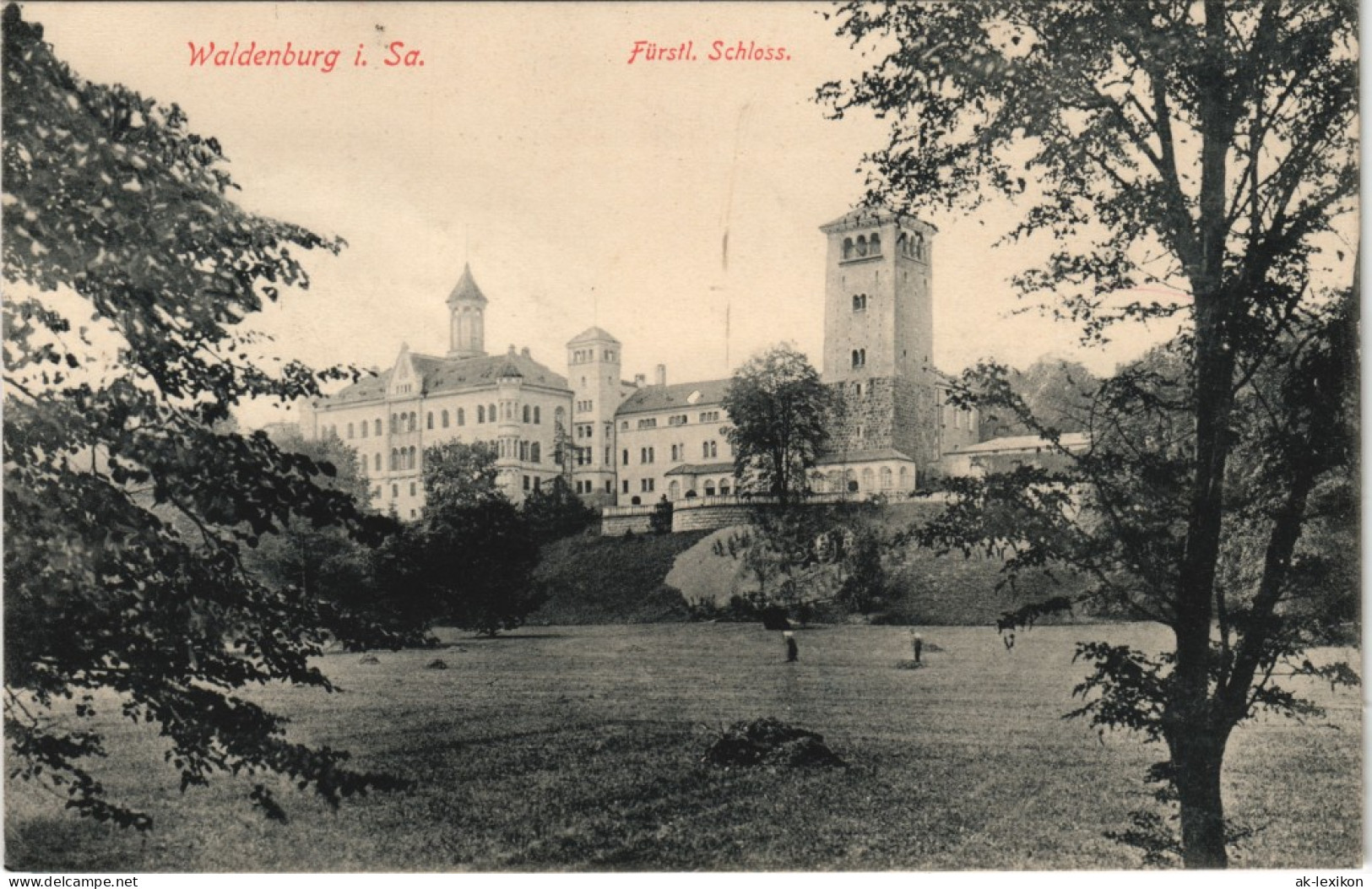 Ansichtskarte Waldenburg (Sachsen) Am Schloss 1913 - Waldenburg (Sachsen)
