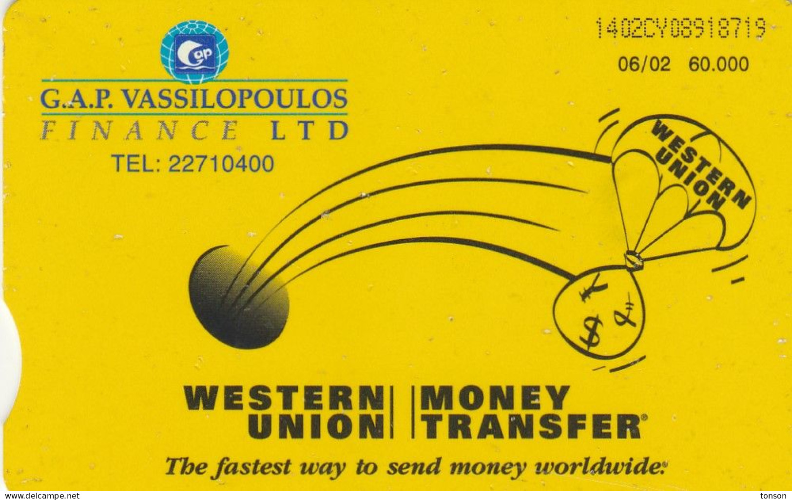 Cyprus, CYP-C-091, Promotional Telecard By G.a.p. Vassilopoulos Finance Ltd, 2 Scans. - Zypern