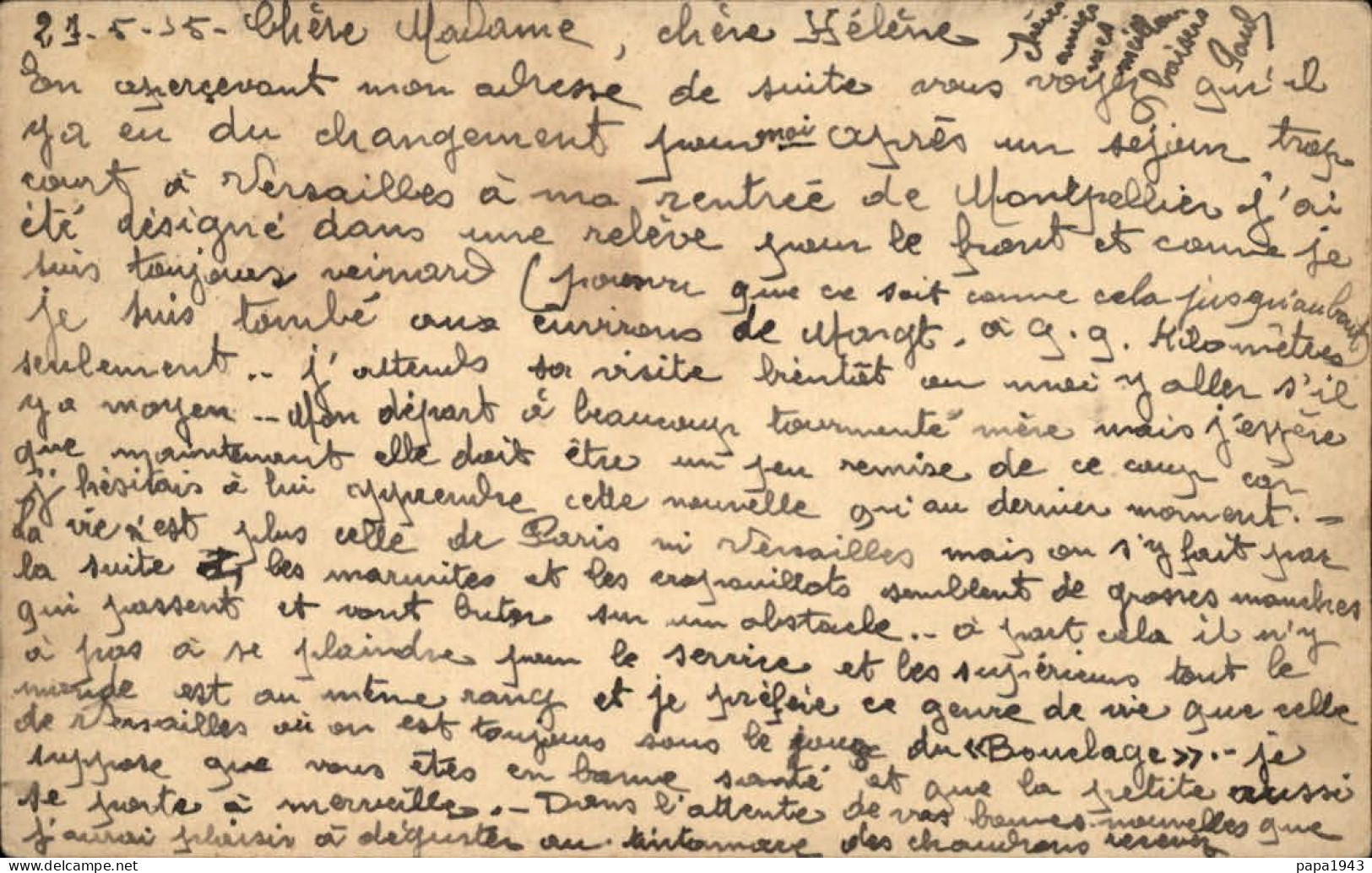 1935  Correspondance Armées De La République  S P 14  Envoyée à PARIS - Briefe U. Dokumente