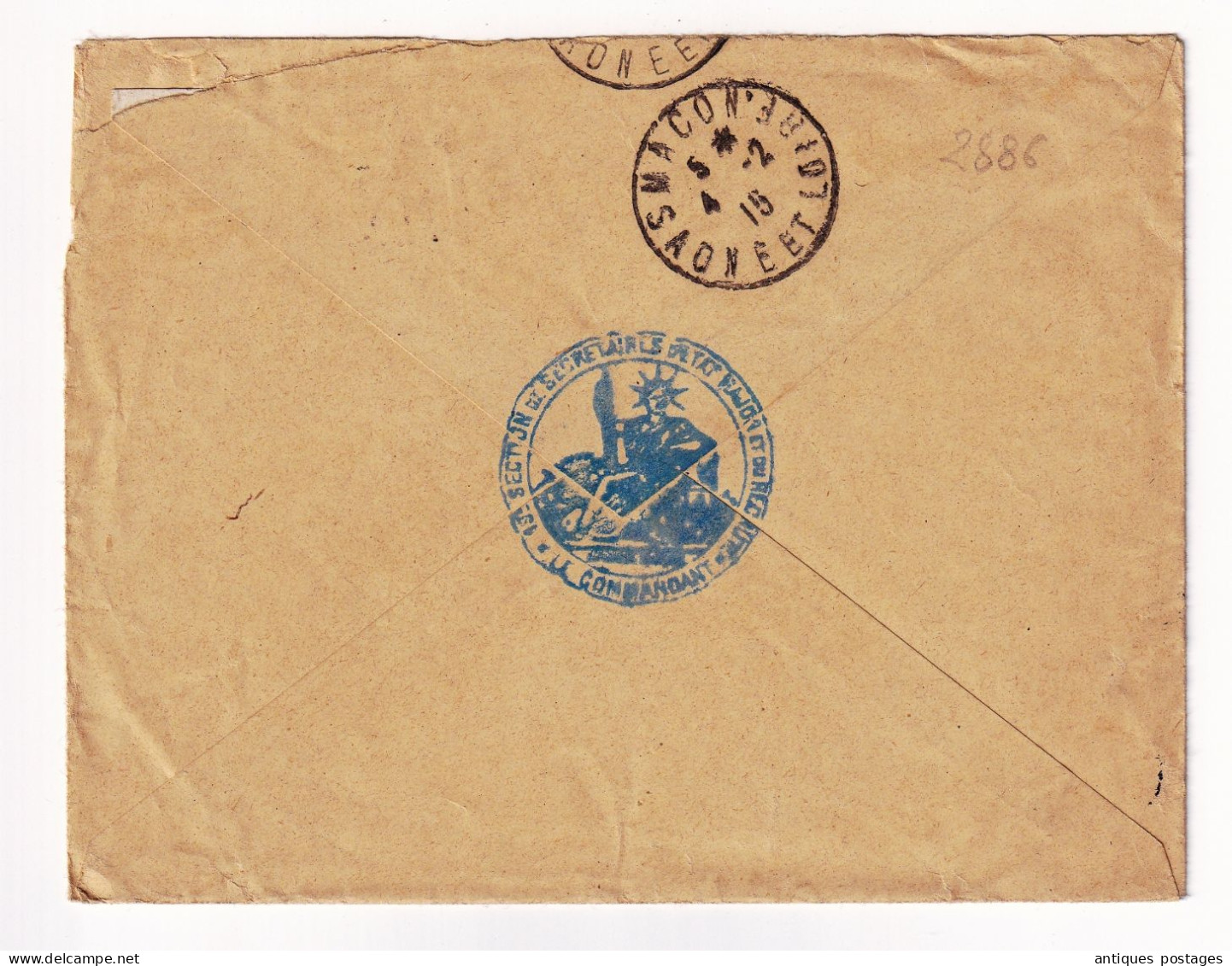 Lettre Alger 1915 Algérie État Major Troupes Mobilisées De L'Afrique Du Nord Saint-Laurent Lès Mâcon +Correspondance - Military Postmarks From 1900 (out Of Wars Periods)